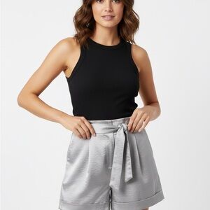 🌟🌟INC International Concepts Metallic Gray High-Waist Shorts